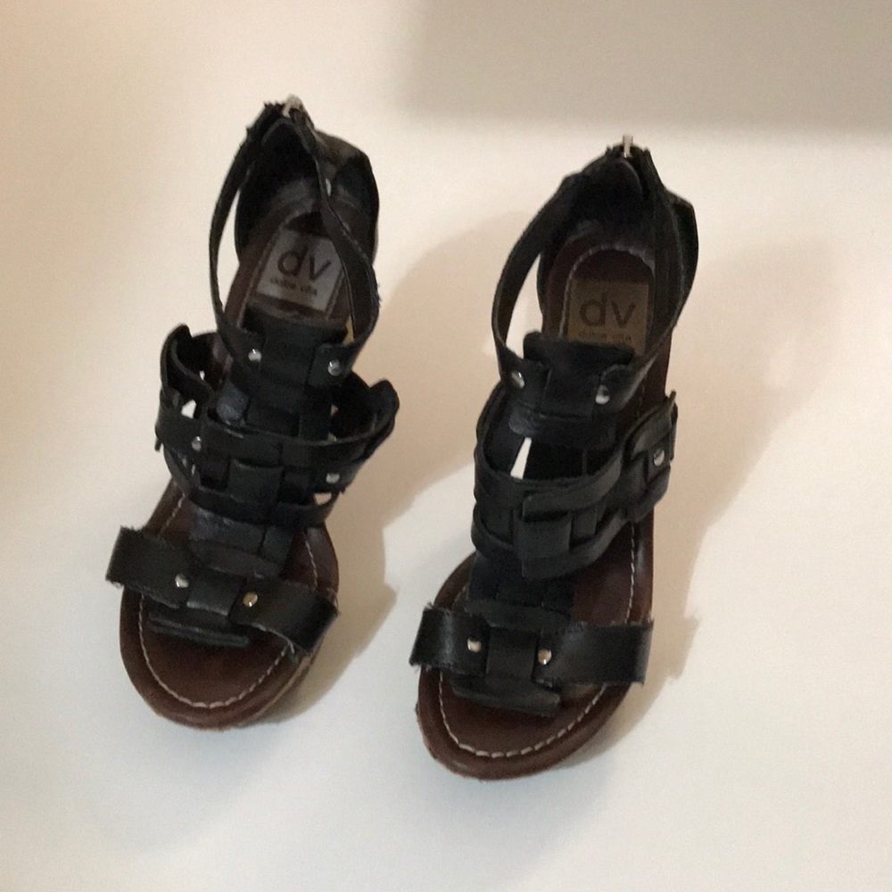 Dolce Vita Black leather wedge heel